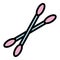 Forensic lab sticks icon, outline style