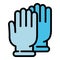 Forensic laboratory gloves icon, outline style