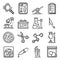 Forensic laboratory icons set, outline style