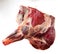 Forequarter of beef hanging in a butchery