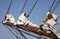 Foresail on an old sailing ship