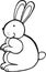 Forest animal rabbit doodle cartoon simple illustration.