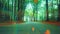 Forest In Autumn Anime Background