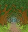 Forest Background Fairytale Woodland Trees Tunnel