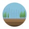 Forest background vector illustration.