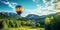 Forest Balloon Tourism, Northern Forests Canada Landscape Air Balloons in Sky, Green Landscape