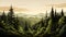 Forest black forest illustration banner landscape panorama