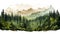 Forest black forest illustration banner landscape panorama