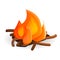 Forest bonfire icon, cartoon style