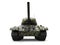 Forest camo old military tank - low angle front view