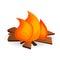 Forest campfire icon, cartoon style