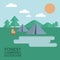 Forest Camping Outdoor Vector illustrations