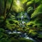 Forest Cascade - Hidden Waterfall Amidst Lush Greenery