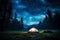 Forest cosmos Starry night nature adventure in the mountainous landscape