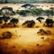 forest cover, African savanna landscape