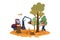 Forest Cutting Illustration concept on white background