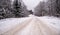 Forest dangerous road in winter season