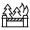 Forest destruction icon, outline style