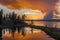 Forest fire creates large orange cloud across Yellowstone