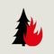 Forest fire minimalist logo symbol
