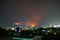 A forest fire rages on Doi Suthep mountain, Chiang Mai, Thailand.