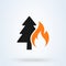 Forest Fire Simple vector modern icon design illustration