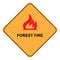 Forest fire traffic sign