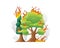 Forest fire vector illustration