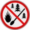 Forest fire warning sign, vector illustration