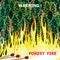 Forest fire, wildfire burning tree in red and orange color vector