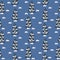 Forest firs, pines in the snow, print, seamless pattern on a blue background