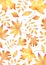 Forest flora, autumn leafage seamless watercolor raster pattern