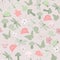 Forest Floral Seamless Repeat Pattern Vector Background