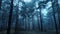 Forest fog scary mystical dark foggy walk drone