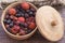 Forest and garden berries in dried form