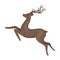 Forest Graceful Deer with Antlers in Running Pose Vector Illustration. Wildlife of Forest Mammals Concept