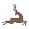 Forest Graceful Deer with Antlers in Running Pose Vector Illustration. Wildlife of Forest Mammals Concept