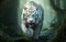 Forest Guardian Illustration of a White Tiger. Generative AI