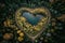 Forest heart shape aerial top view illustration generative ai