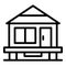 Forest house icon outline vector. Cabin stilt