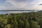 Forest and lake viewed from above in Tampere