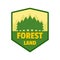 Forest land logo, flat style