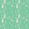 Forest leaves seamless vector pattern. Spring or summer nature monochrome background in colors of mint green and white