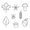 Forest Life Silhouette Vector Outline Icons