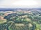 Forest and Living Area in Lithuania, Telsiai District. Wheat Fields, Forest, Town.