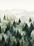 Forest Lot Trees Illustration Light Grey Appalachian Mountains M