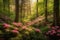 a forest in the midst of a lush, vibrant springtime bloom