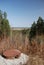 The forest on the mountain above the old bunker of the ussr time