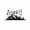 Forest, Mountain Adventure Black And White Badge Template Vector Logo