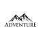 Forest, Mountain Adventure. Black And White Vector Logo Template Design